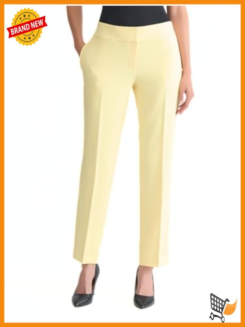 Kasper Stretch Crepe Flat Front Slim-Leg Work Pants